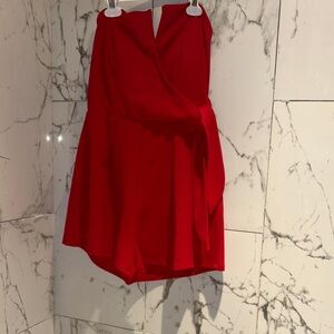 Elegant Red Wrap Romper
